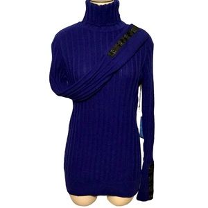 SIMPLY VERA VERA WANG sz Small Turtleneck Ribbed Long Sleeve Electric Royal Blue